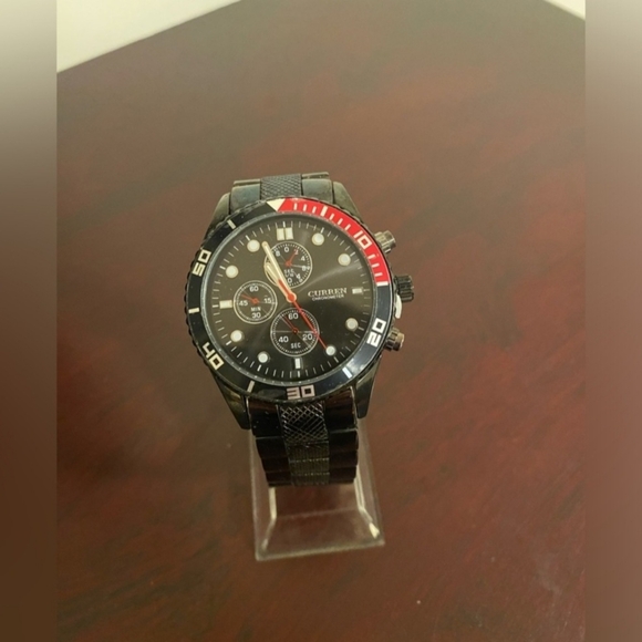 Curren Black and Red Chronograph Watch - Picture 1 of 3